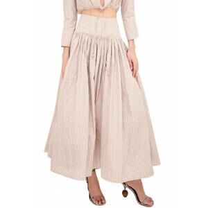 NEW ALEXIS havara midi skirt in tan | white
